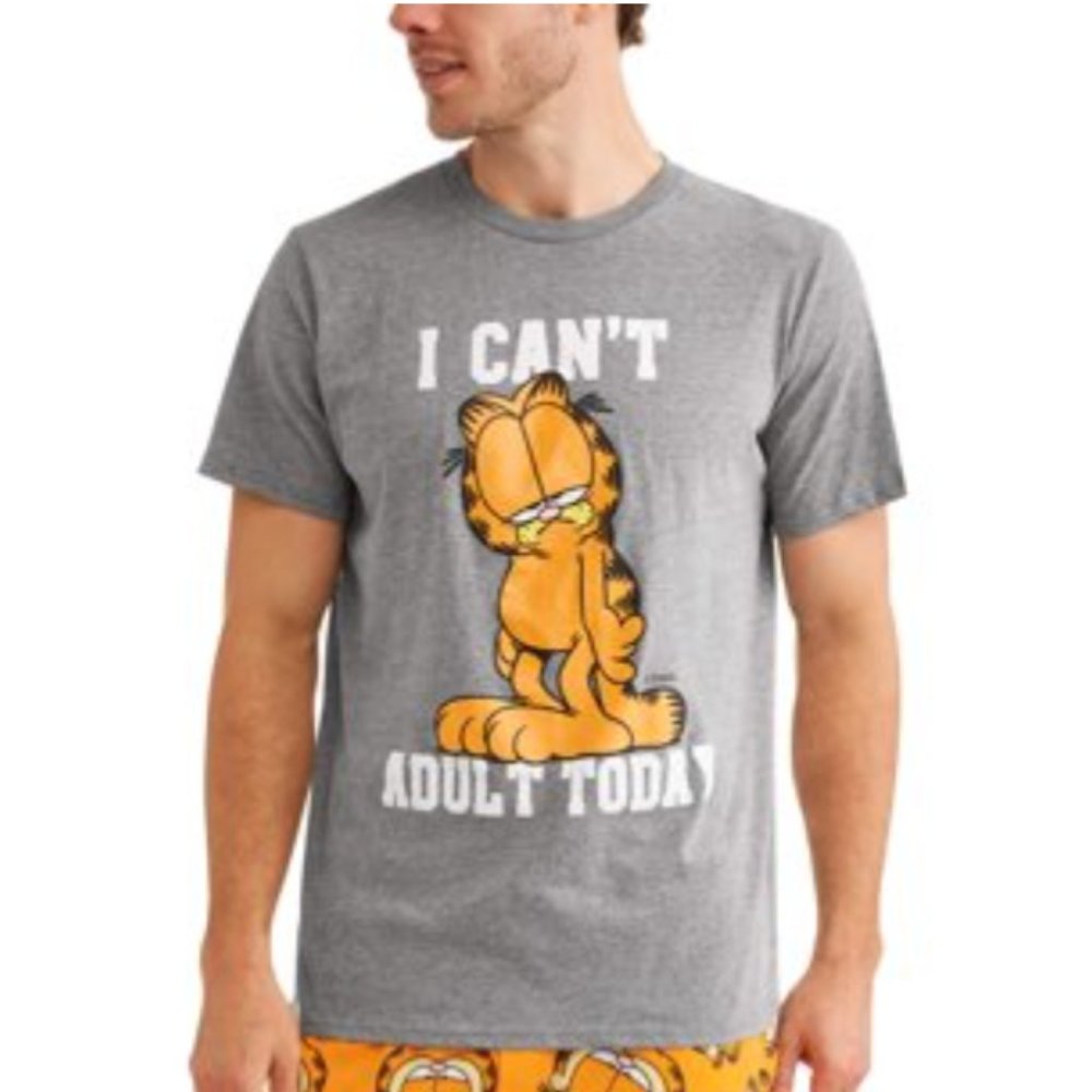GARFIELD Gray Short Sleeve Tee: I Can't Adult Today